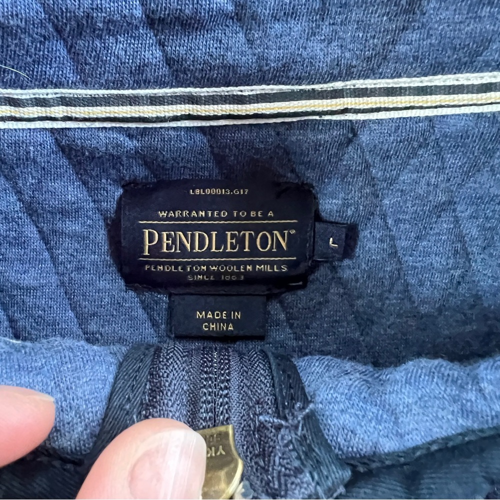 Pendleton Navy Quilted Quarter Zip Pullover - image 3